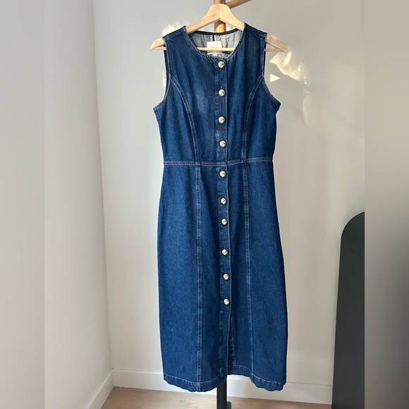 Reformation Roswell Denim Midi Dress - Picture 3 of 8